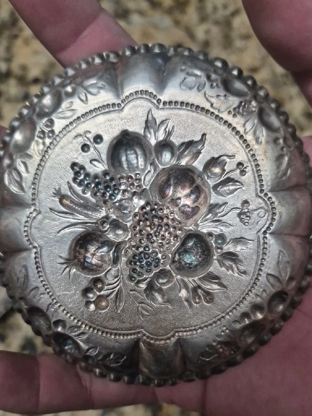 Pair Of Antique Metal Candy Dishes